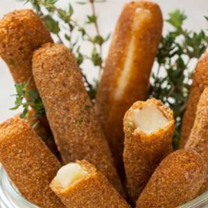 Crispy and melty cheese sticks
