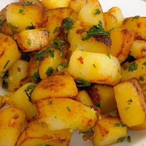 Golden sautéed potatoes in butter