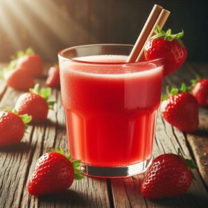 Fresh and refreshing strawberry juice