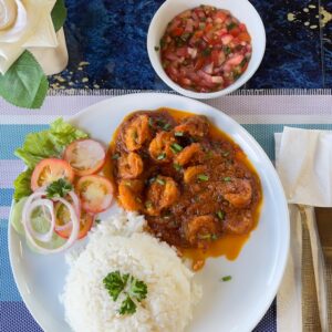 Crevettes tendres nappées d’une sauce savoureuse