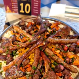 "Mixed Grill for 5 people - large platter of grilled meats and sides for a festive feast"